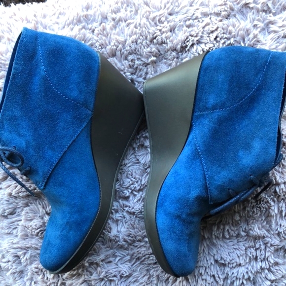 Cole haan navy blue suede wedges size 9 - Picture 2 of 6